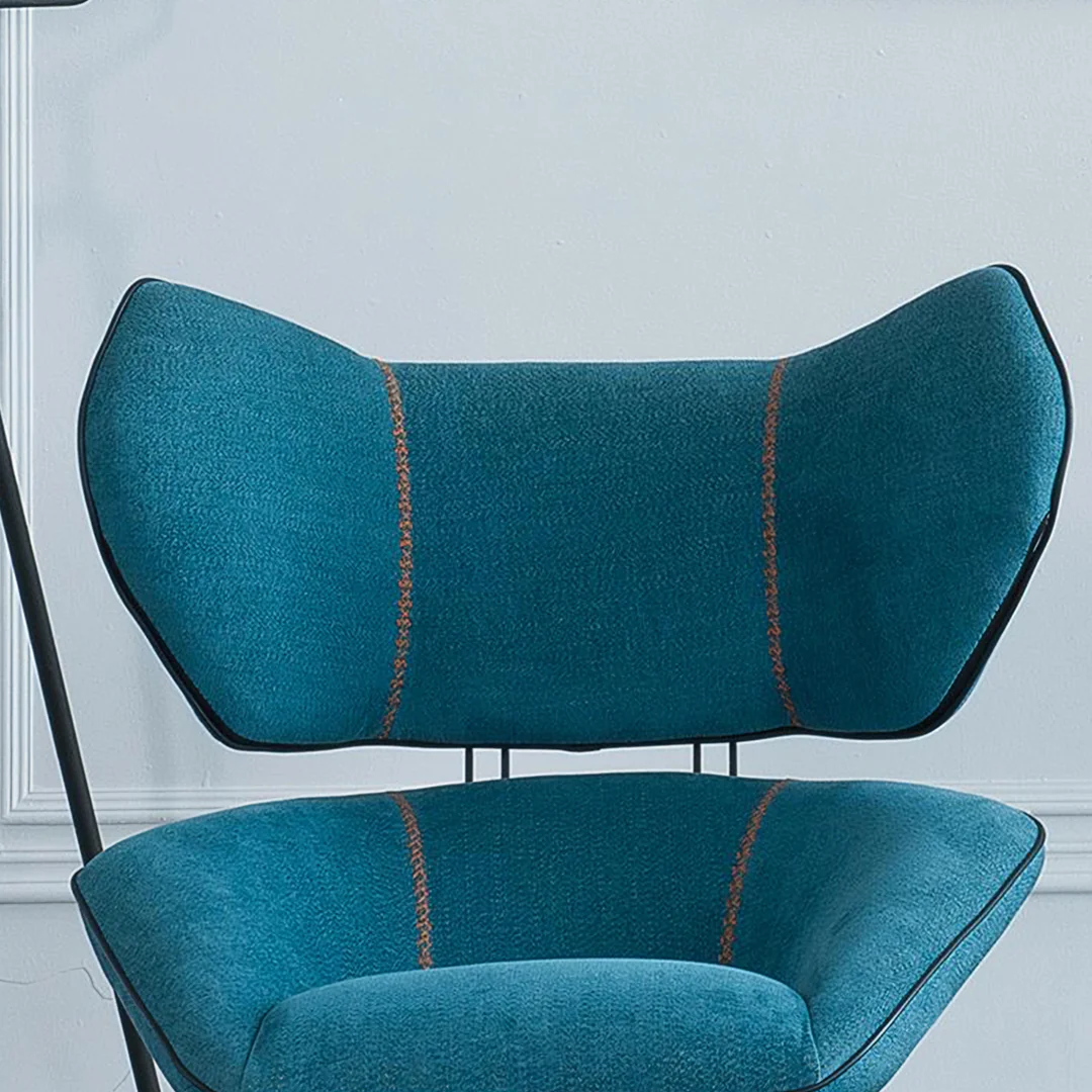 Gallo Swivel Lounge Chair With Footstool, Blue - Image 6