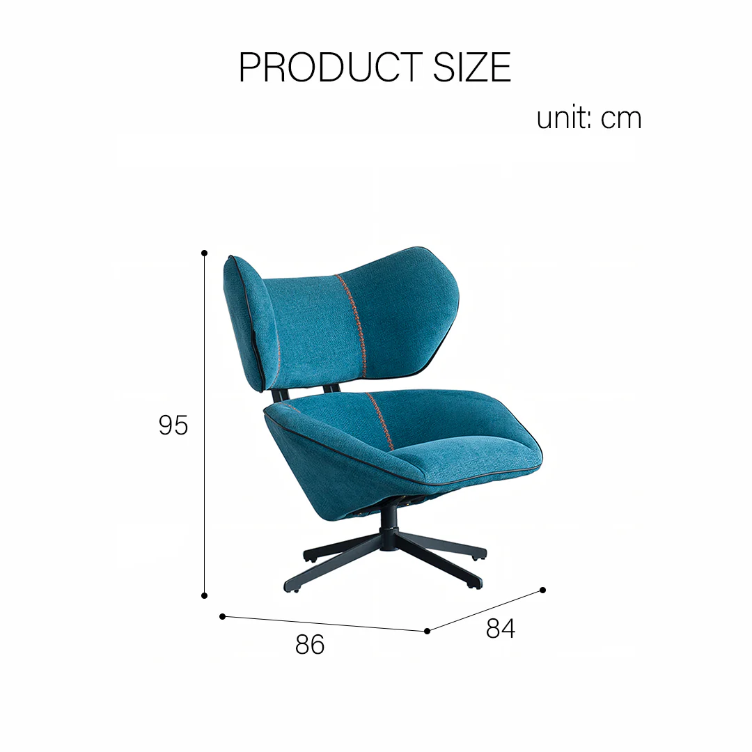 Gallo Swivel Lounge Chair With Footstool, Blue - Image 8
