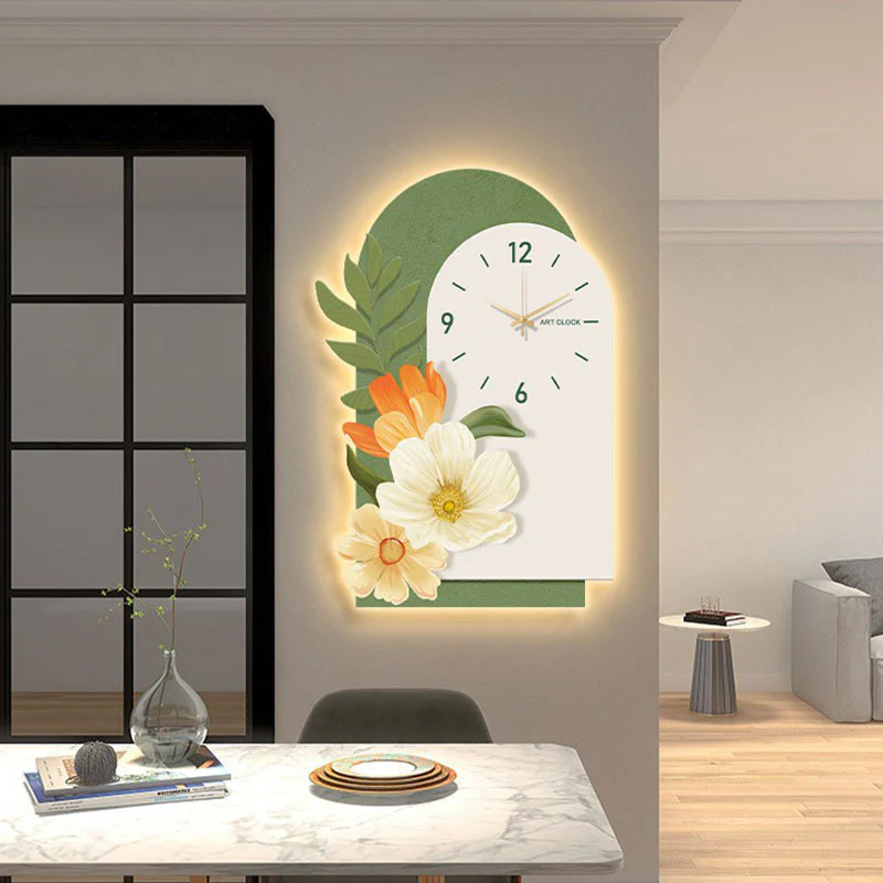 Garden Style Flower Luminous Clock - Image 7