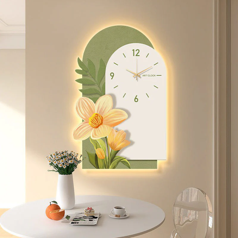 Garden Style Flower Luminous Clock - Image 8