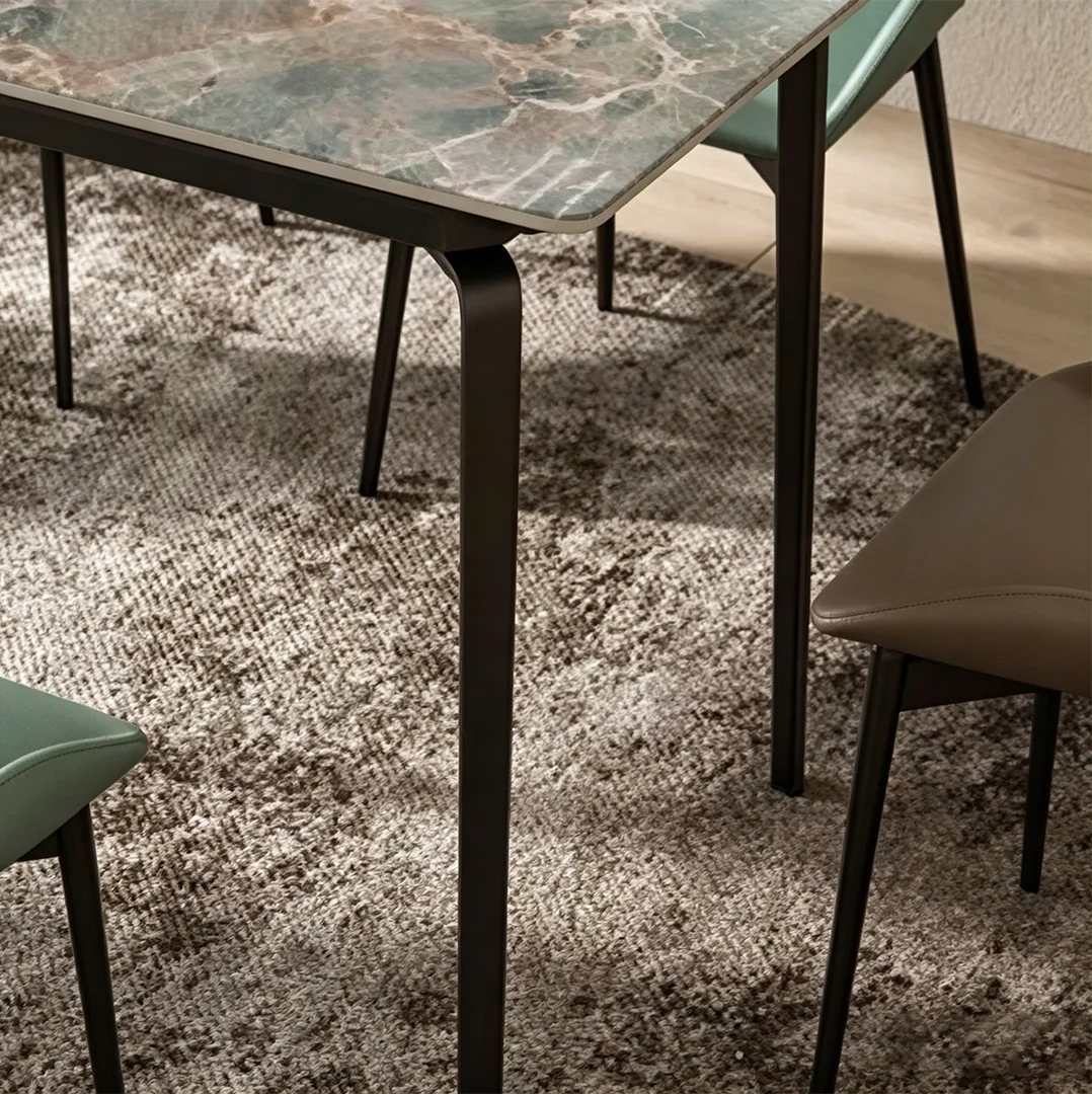 Gareth Dining Table, Marble & Carbon Steel - Image 4