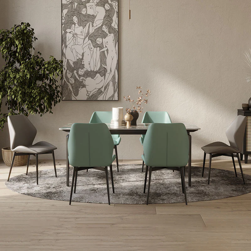 Gareth Dining Table, Marble & Carbon Steel - Image 5