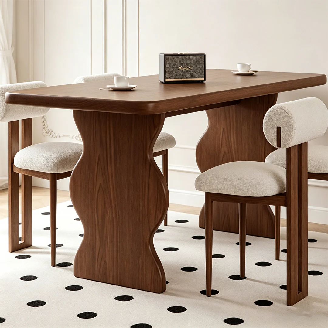 Gavin Dining Table, Walnut & Ash Wood - Image 7
