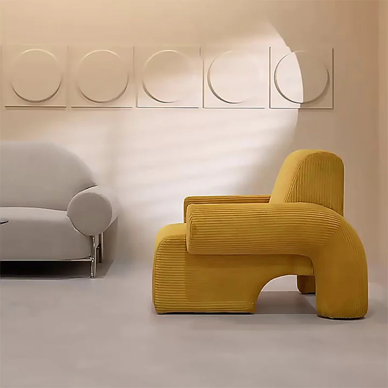 Giacinta 7-Shape Linen Armchair, Single Sofa - Image 4