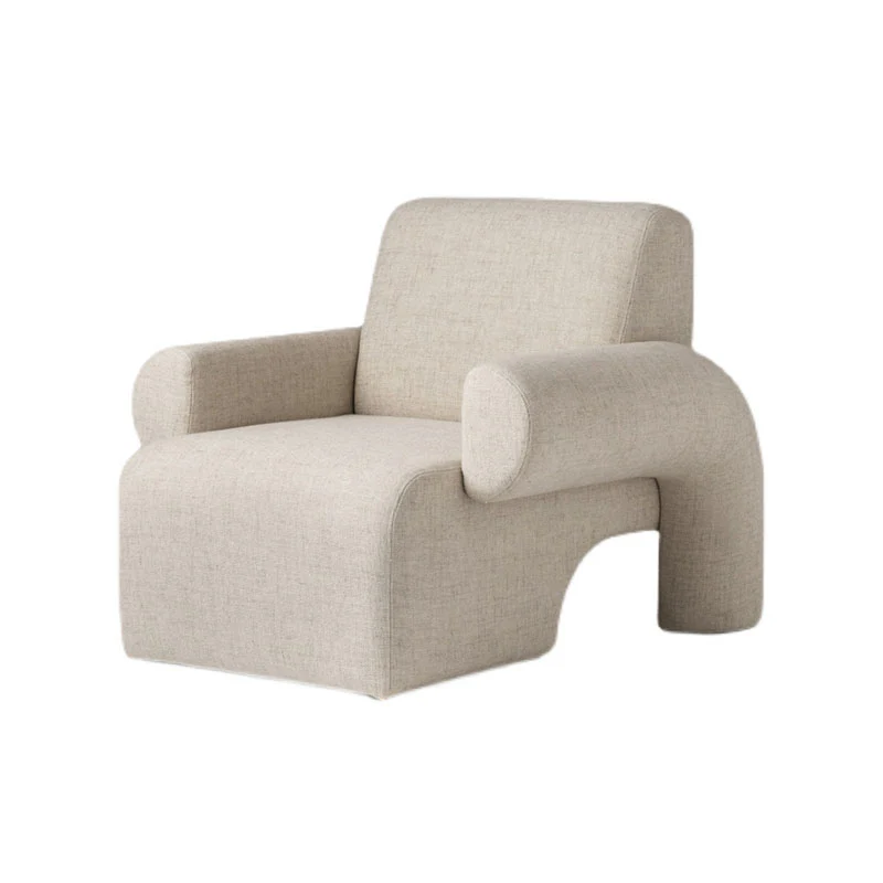 Giacinta 7-Shape Linen Armchair, Single Sofa - Image 5