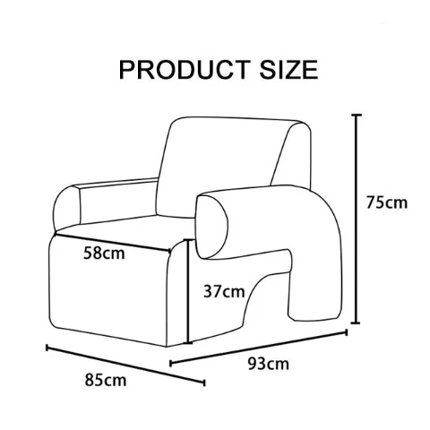 Giacinta 7-Shape Linen Armchair, Single Sofa - Image 6