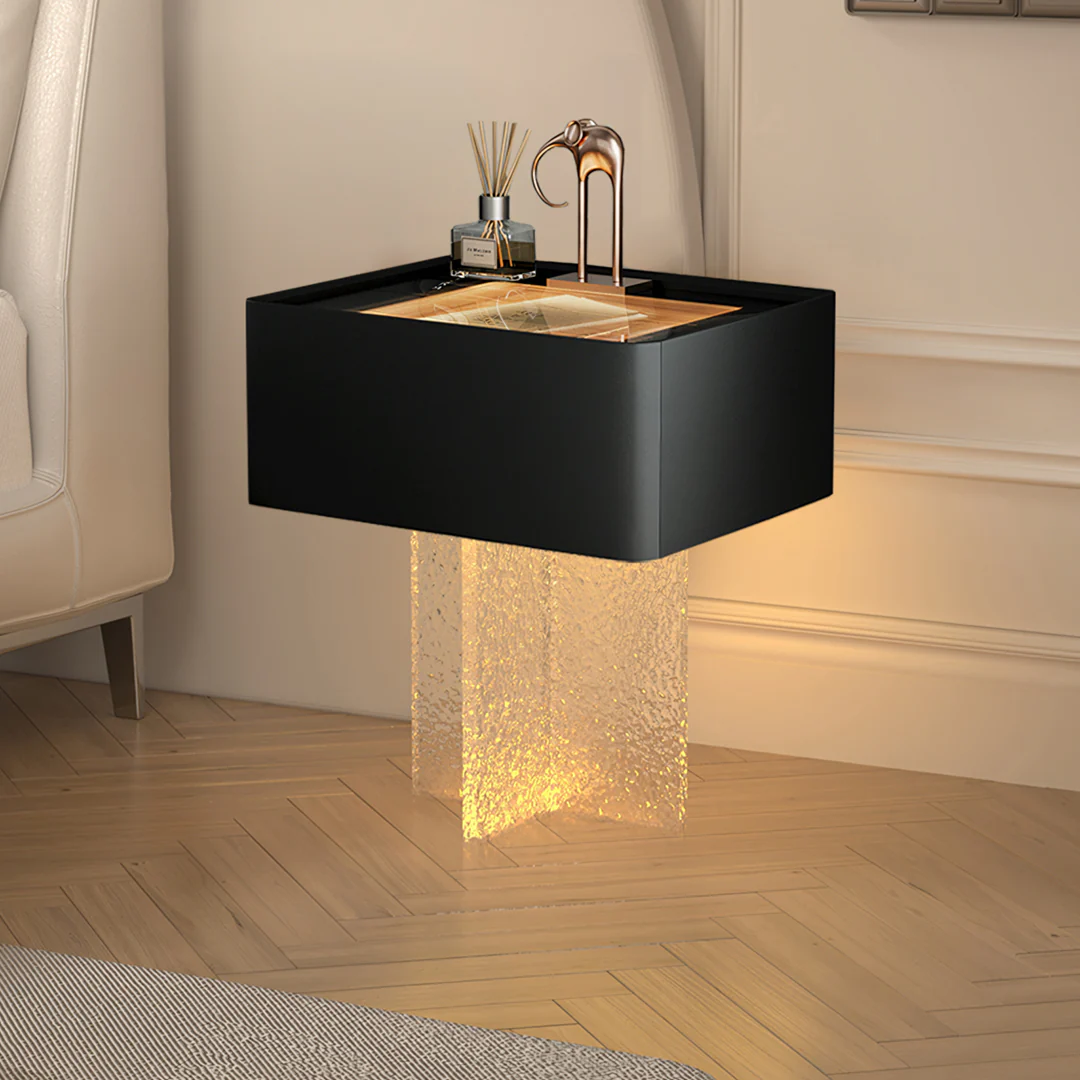 Gibbons Bedside Table With Storage & Light Strip - Image 2