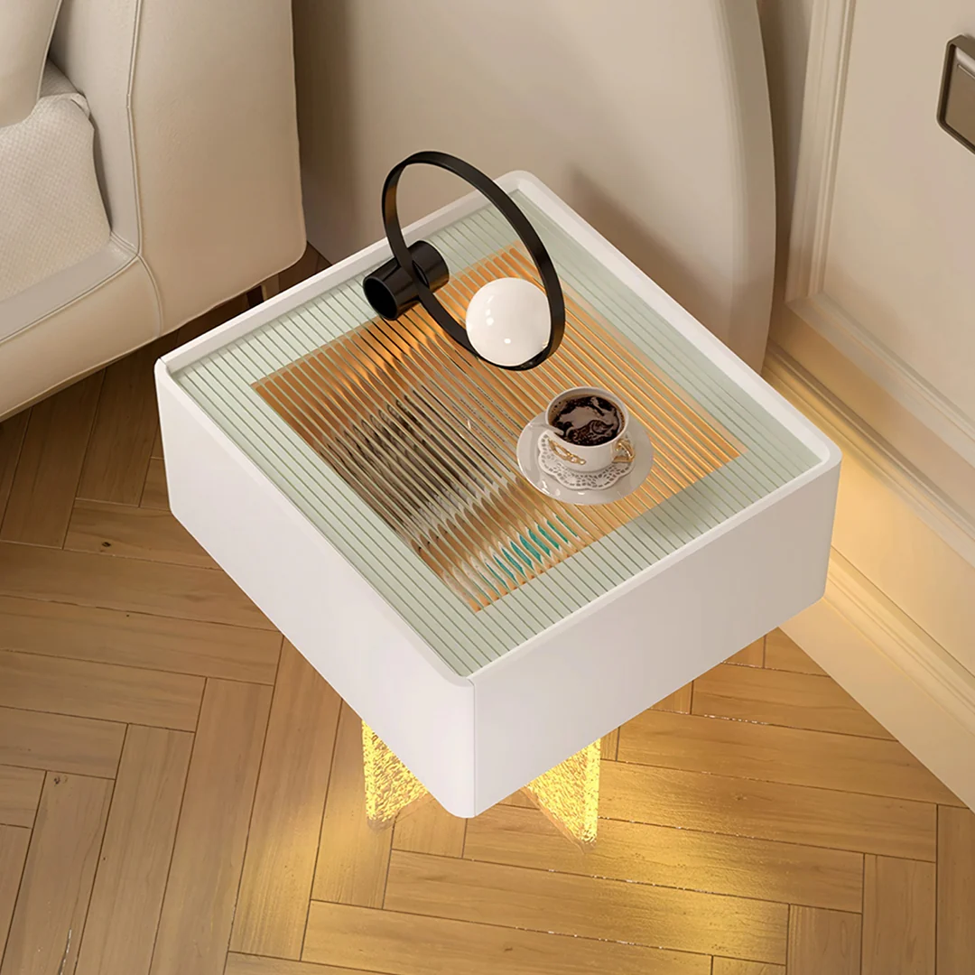 Gibbons Bedside Table With Storage & Light Strip - Image 6