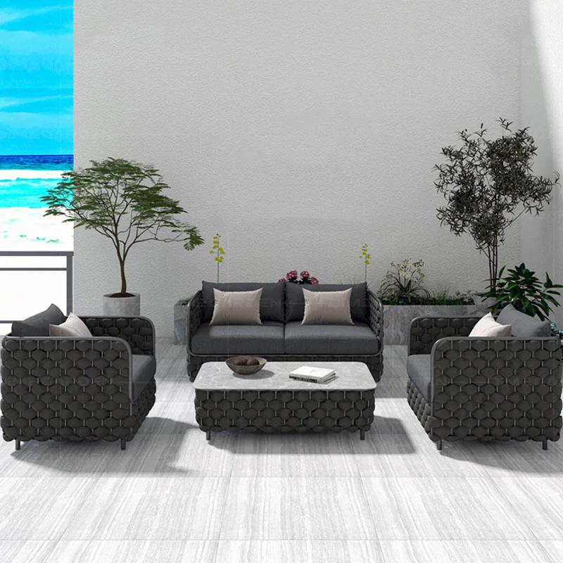 Ginny Rattan Outdoor Sofa Set, Outdoor Furniture - Image 3