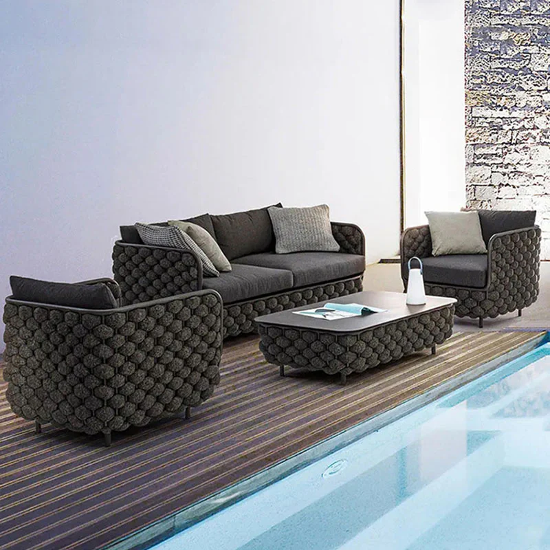 Ginny Rattan Outdoor Sofa Set, Outdoor Furniture - Image 5