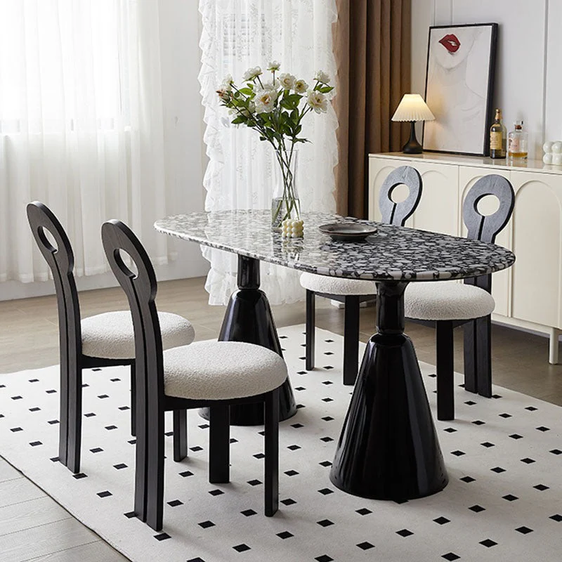 Gordon Dining Table, Black & Marble - Image 2