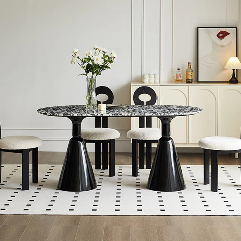 Gordon Dining Table, Black & Marble - Image 4