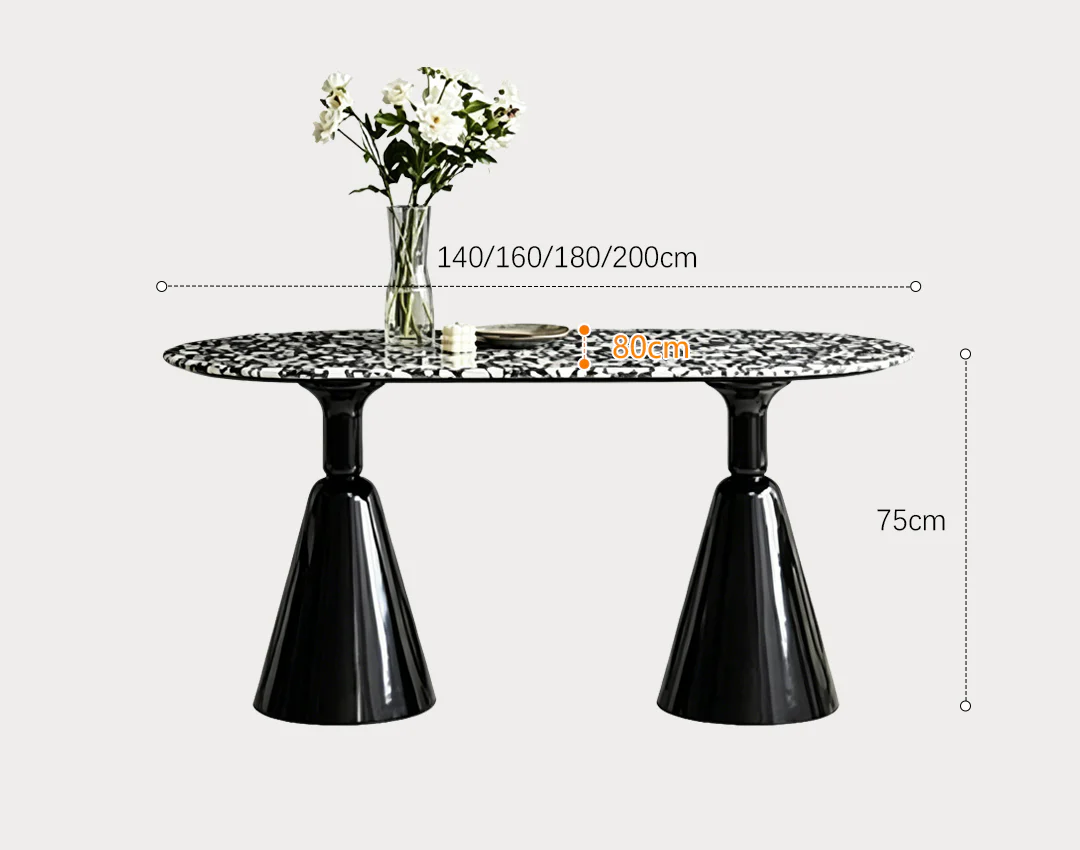 Gordon Dining Table, Black & Marble - Image 8
