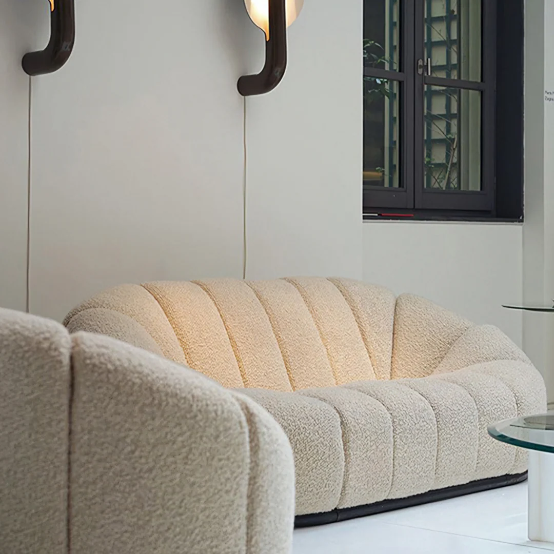 Grace Pumpkin Armchair, White Boucle - Image 13