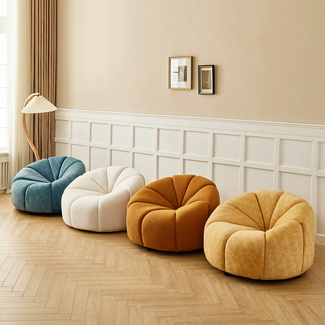 Grace Pumpkin Armchair, White Boucle - Image 3