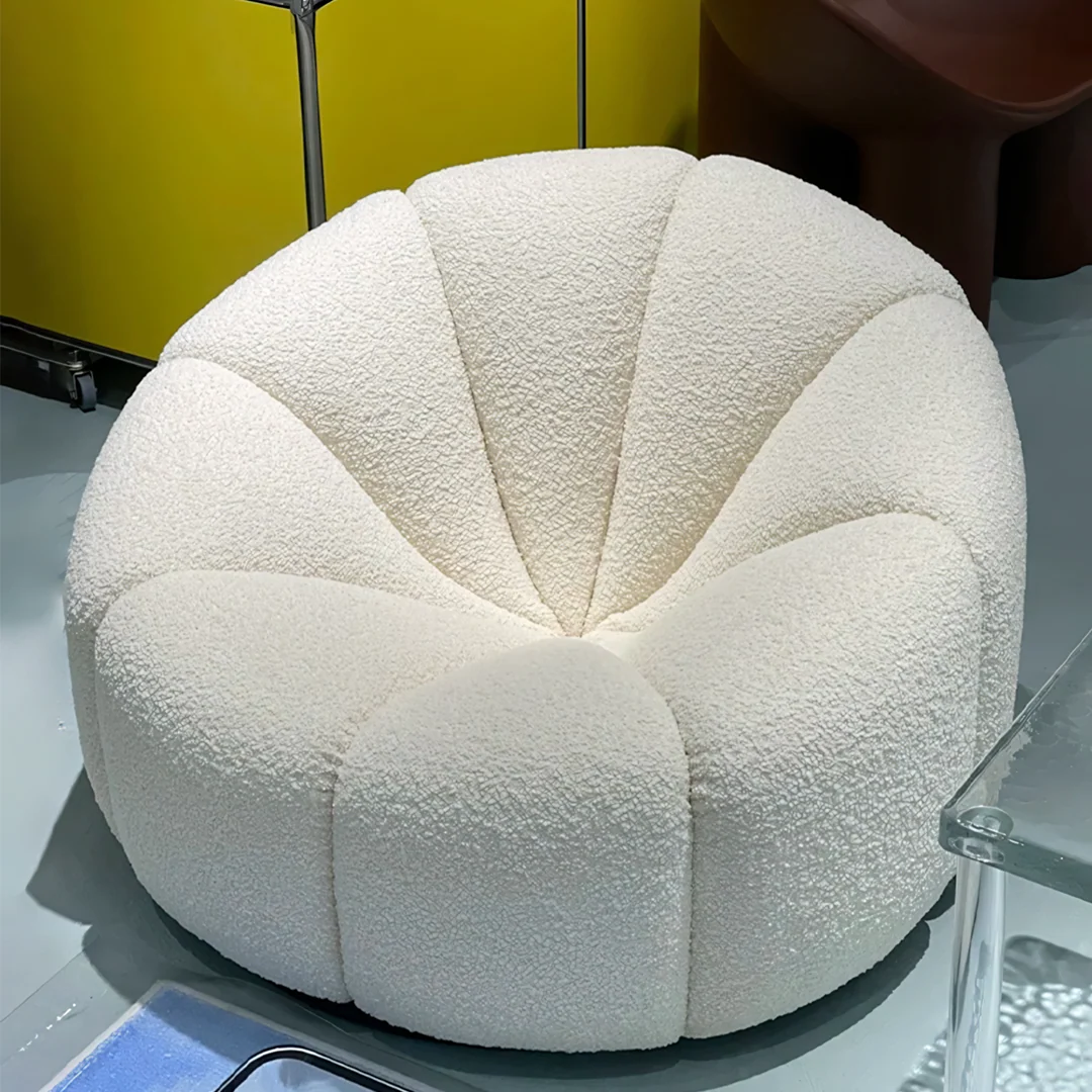 Grace Pumpkin Armchair, White Boucle - Image 6