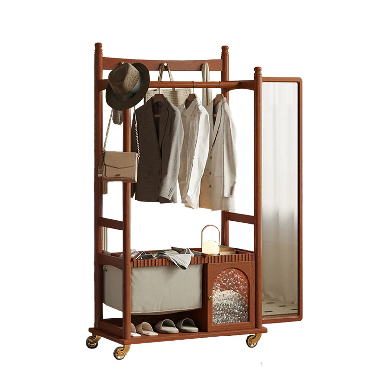 Grace Wardrobe, Cloth Rack, With Mirror - Image 5