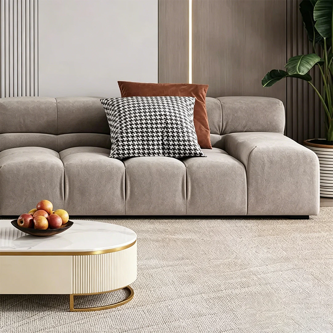 Grant Four Seater Sofa, Grey Velvet - Image 6