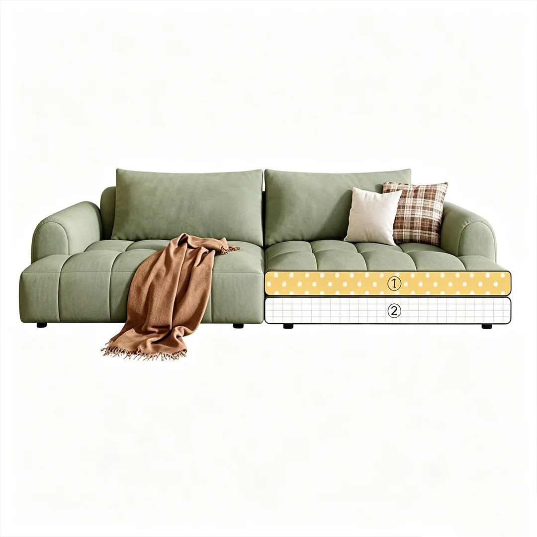 Grayson Puff Two Seater, Three Seater, Four Seater Sofa, Suede - Image 10