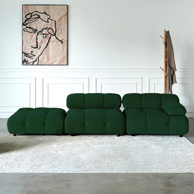 Green B&B Camaleonda Style Sofa, Two Seater, Three Seater, Two Seater Corner Sofa, Velvet - Image 3