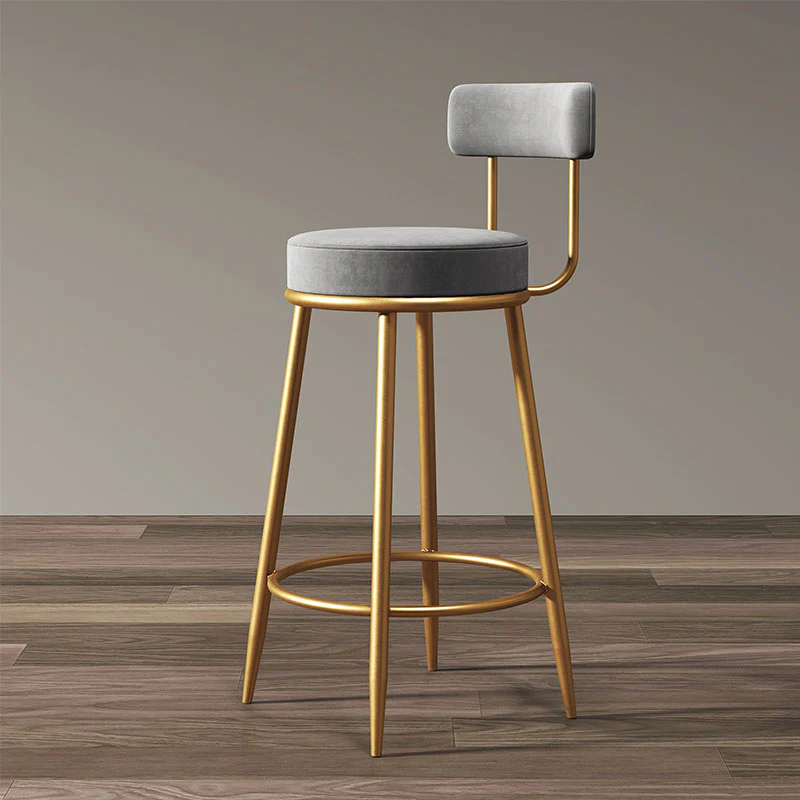Gregary Bar Stool, Velvet, Gold Leg - Image 5
