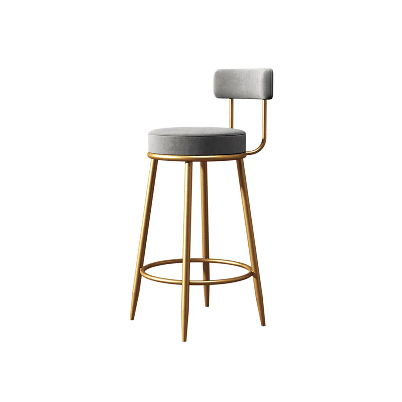 Gregary Bar Stool, Velvet, Gold Leg - Image 6
