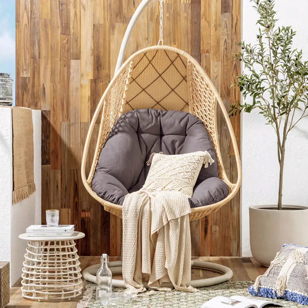 Gregory Rattan Garden Hanging Egg Chair with Stand, Indoor/ Outdoor Use - Image 4