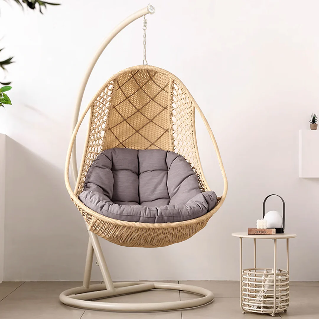 Gregory Rattan Garden Hanging Egg Chair with Stand, Indoor/ Outdoor Use - Image 5