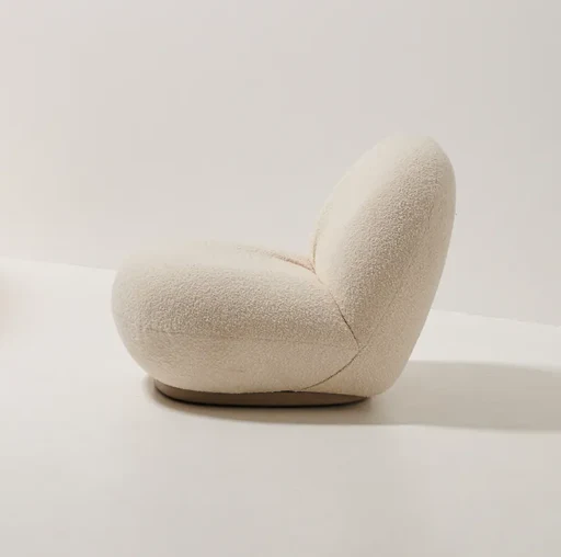 Gubi Pacha Chair, Accent Chair, Boucle With Gold Base - Image 6