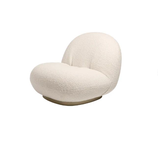 Gubi Pacha Chair, Accent Chair, Boucle With Gold Base - Image 8
