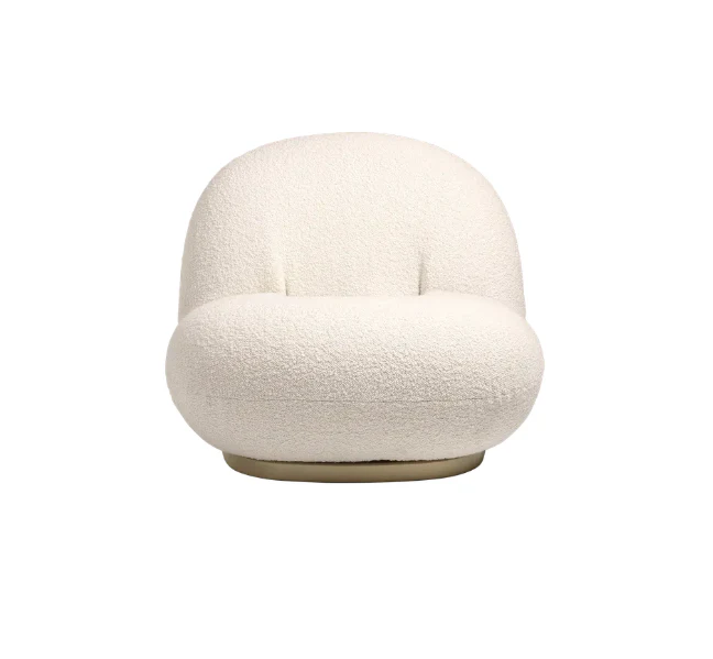 Gubi Pacha Chair, Accent Chair, Boucle With Gold Base - Image 9