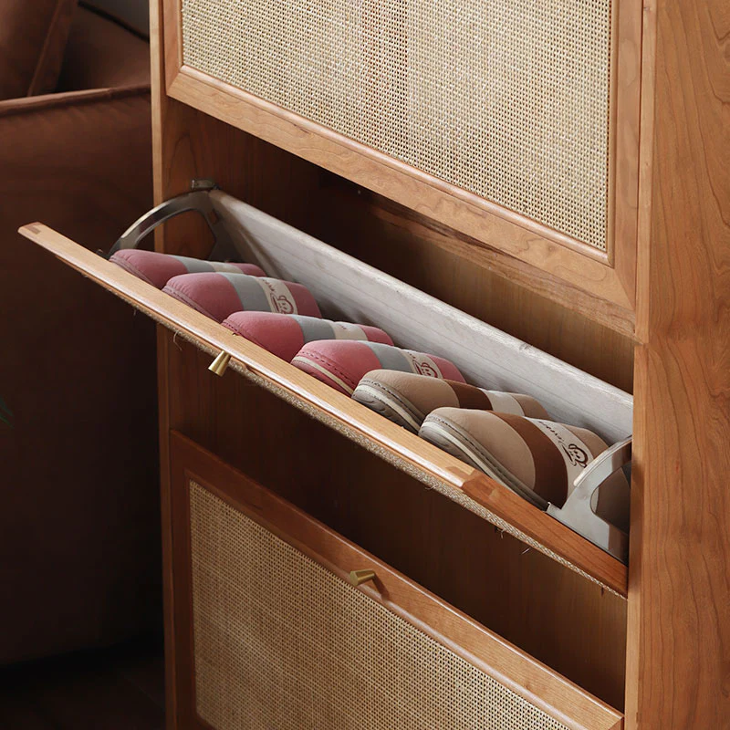 H14 Dex Rattan Shoe Storage With Drawer - Image 3