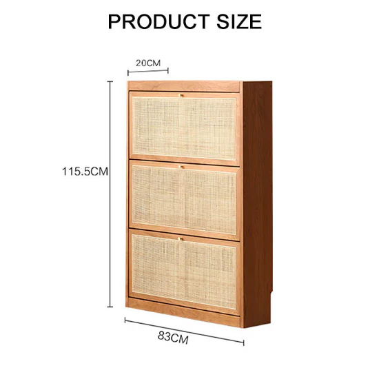H14 Dex Rattan Shoe Storage With Drawer - Image 6