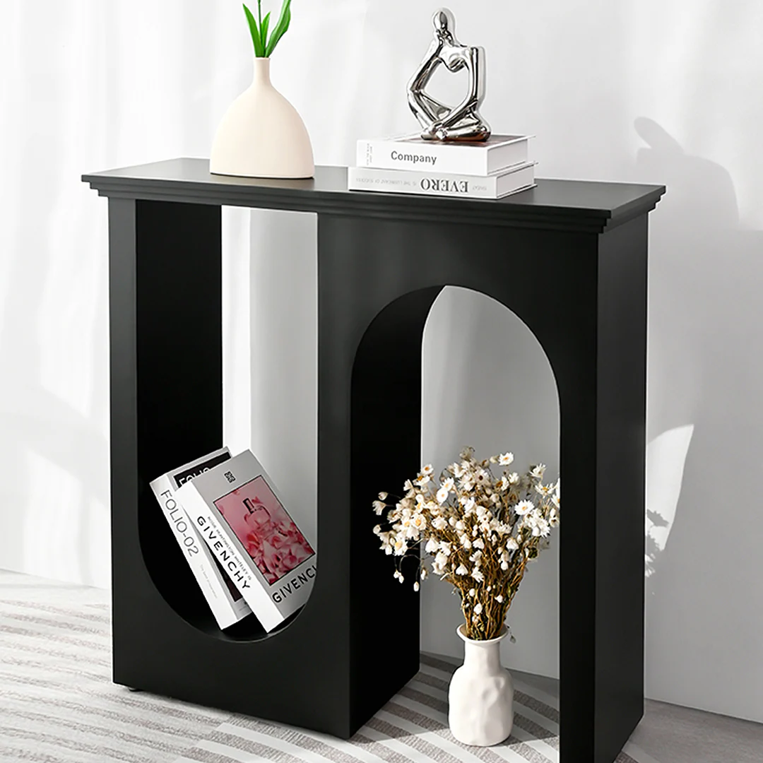 Hadza U Shape Console Table, Black - Image 3