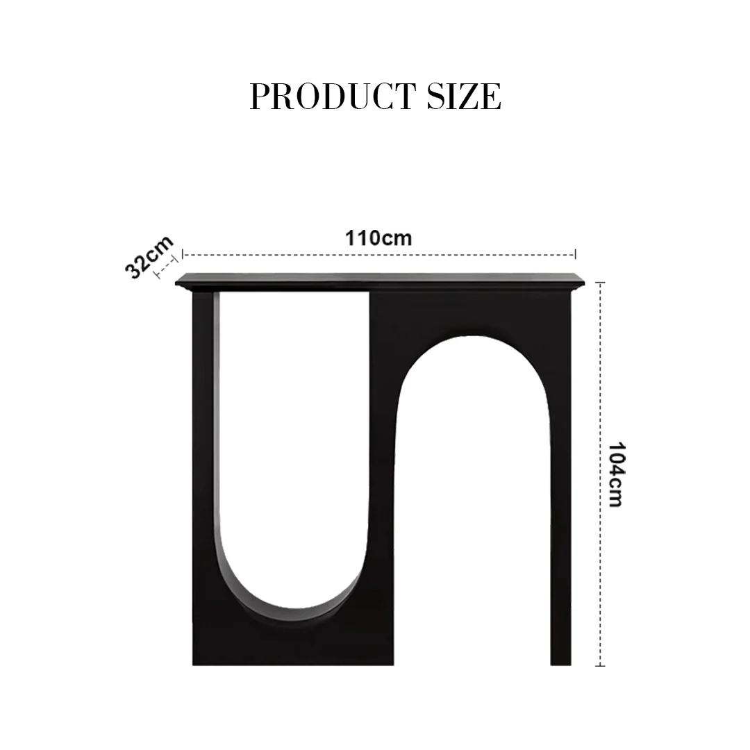 Hadza U Shape Console Table, Black - Image 8