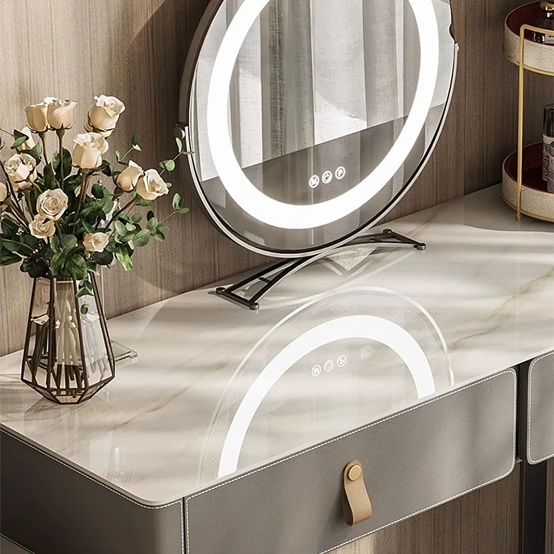 Hall Dressing Table  With LED Mirror, Grey - Image 5