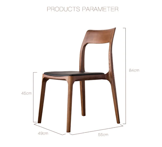 Hansel CH3 Solid Wood Dining Chair, Dark Oak - Image 2