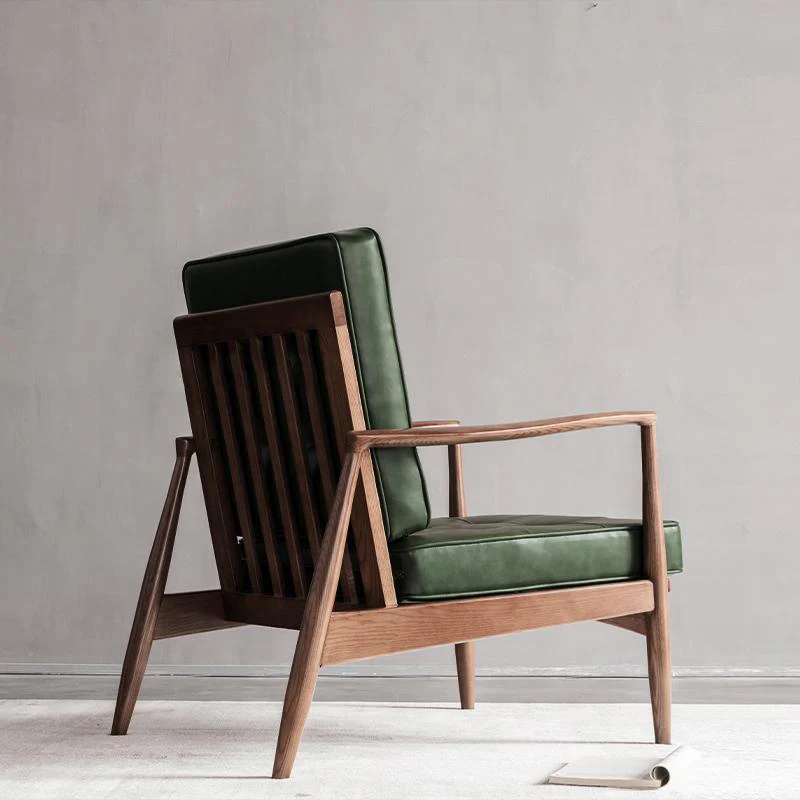Harry CH23 Green Armchair, Wood - Image 2