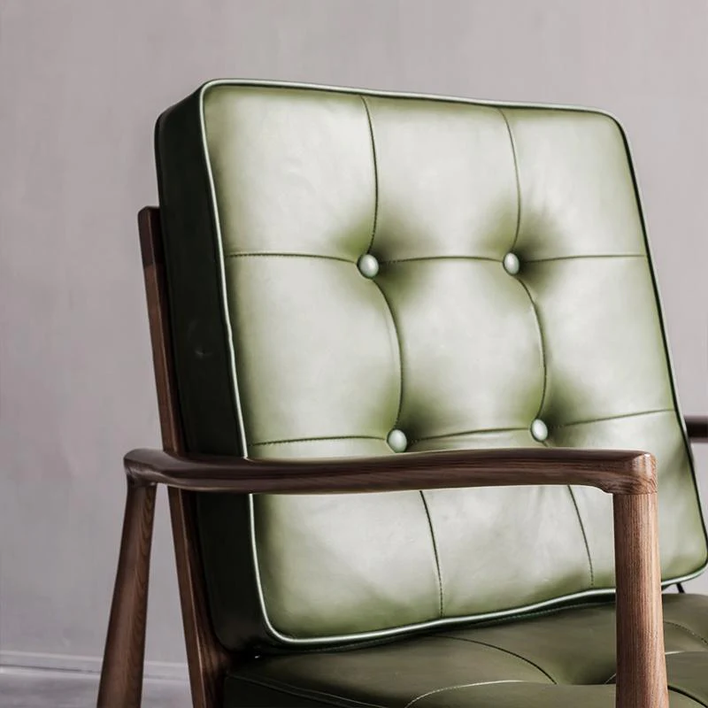 Harry CH23 Green Armchair, Wood - Image 3
