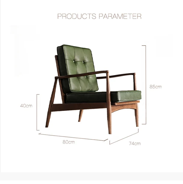 Harry CH23 Green Armchair, Wood - Image 4