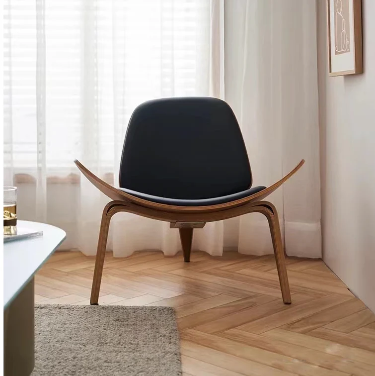 Hans Wegner CH07 Shell Chair, Walnut & Black - Image 5