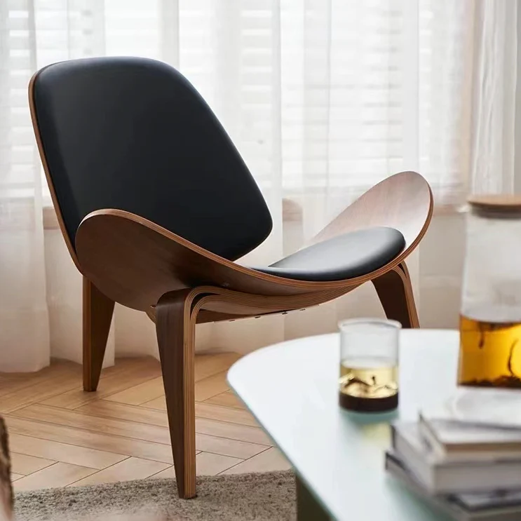 Hans Wegner CH07 Shell Chair, Walnut & Black - Image 6