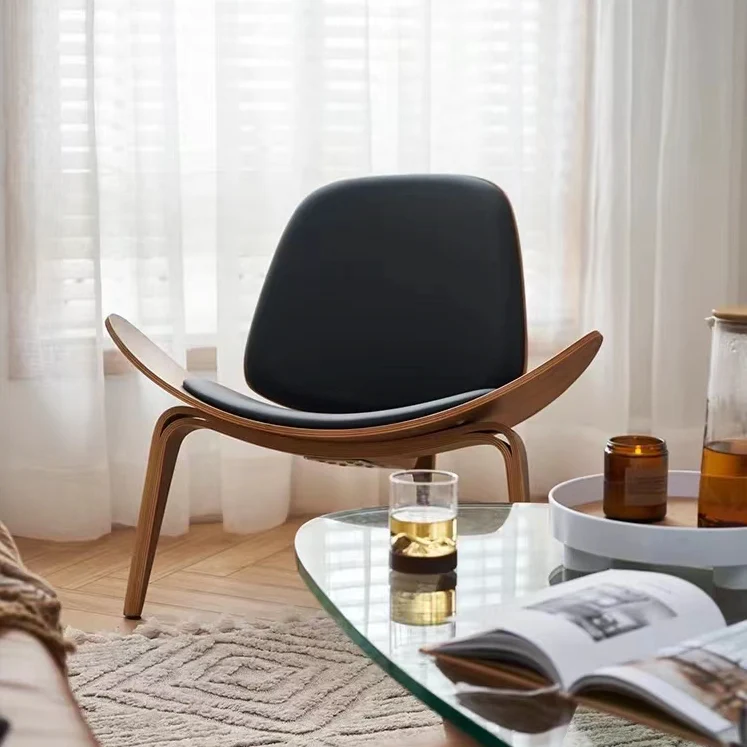 Hans Wegner CH07 Shell Chair, Walnut & Black - Image 7