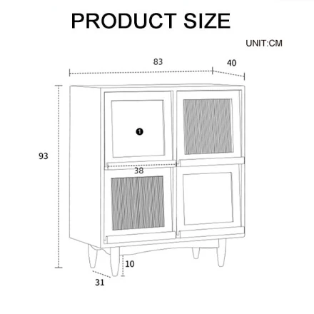 Harriet Sideboard, Bedside Table Solid Wood and Glass - Image 6