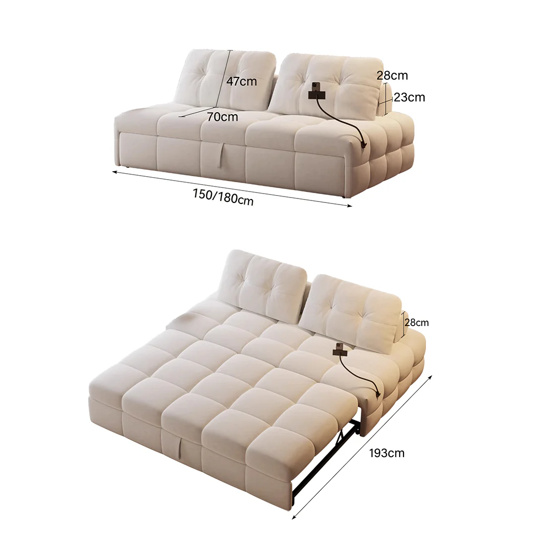 Harris Single Seater, Two Seater Sofa Bed, With Side Table & Smart Phone Holder - Image 10