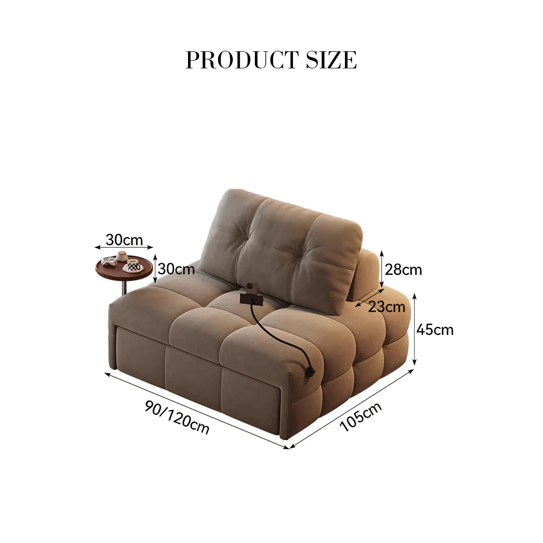 Harris Single Seater, Two Seater Sofa Bed, With Side Table & Smart Phone Holder - Image 9