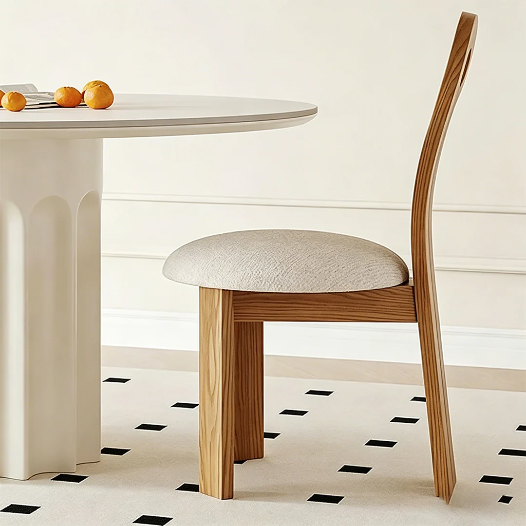 Heman Round Dining Table, White & Cream - Image 7