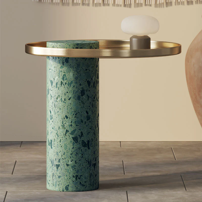 Henrietta Side Table, Stainless Steel & Marble - Image 4
