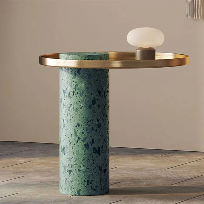 Henrietta Side Table, Stainless Steel & Marble - Image 6