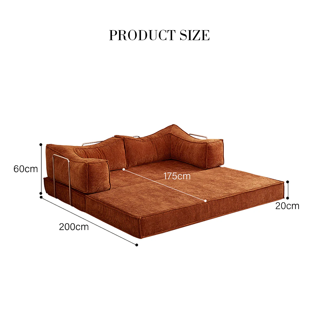 Hernández Foldable Lazy Sofa Bed For Lounging, Corduroy - Image 10